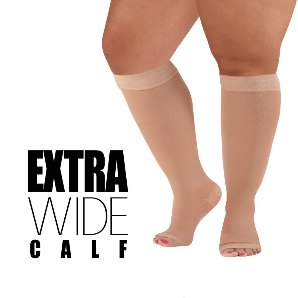 3XL Mojo Compression Socks, Bariatric Extra Wide Calf Plus Sized