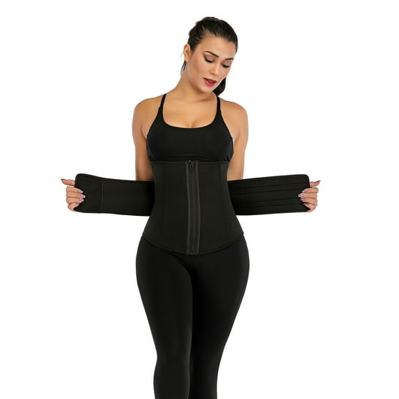 FANNYC Neoprene Sweat Waist Trainer Corset For Women Trimmer Belts Cincher Body Shape Slimming Sports Tummy Control Sweat Girdle Shapewear,XS-3XL