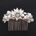 thumbnail image 2 of Shisuyan Bride Hair Comb Pearl Zinc Alloy Rhinestone 1Pcs 3.3x2.4x0.8In, 2 of 7
