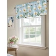 thumbnail image 6 of White Spring Floral Curtain Valances for Windows, Summer Botanical Butterflies Kitchen Valance Window Treatment, Light Filtering Block Curtains for Bathroom/Bedroom/Living Room 42'' x 18'', 6 of 9