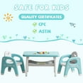 thumbnail image 7 of DOREROOM Kids Table and Chair Set, Plastic Children Activity Table with 2 Chairs, Toddler Table and Chair Set for Reading, Drawing, Snack Time, Arts Crafts, Preschool, Gift for Boys Girls, 7 of 7