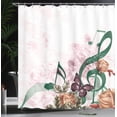 thumbnail image 3 of Ambesonne Music Shower Curtain, Music Roses Romance Victorian, 69"Wx70"L, Dark Teal, 3 of 4
