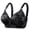 Black, variant on Women's Wireless Push Up Bra Adjustable Straps High Racerback Bra Soft Breathable Comfort Wireless Bra Blue, Size 90C