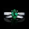 thumbnail image 2 of 1 Carat Green Emerald and Diamond Engagement Ring in White Gold, 2 of 2