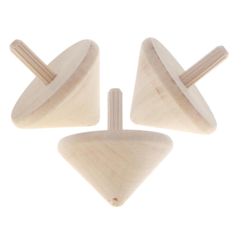 Classic Wooden Spinning Tops Peg-Top with Launcher Cord Adult Kid Spinning Toy 