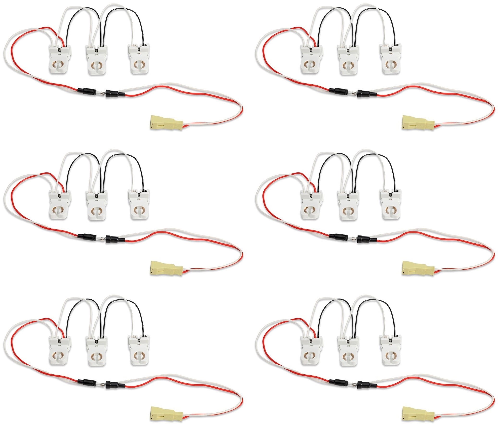 (6 kits) GE 32083 3Lamp Wiring Harness Kit for LED Tubes; Each Kit