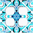 thumbnail image 3 of Metal Light Switch Plate Cover Neon Blue Mandala Flower Tile Pattern MDL033, 3 of 13
