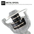 thumbnail image 5 of Autoez Lightweight Spinning Fishing Reel All Metal Spool 5.2:1 High-Speed Gear Ratio, 5 of 9