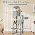thumbnail image 6 of Spaco 66-Inch Cat Tree, 3 Perches & 2 Condos, Plush Cover, Reinforced Base for Multi-Cat Household, Gray, 6 of 7