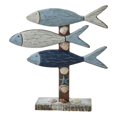 thumbnail image 1 of Escultura de pez de madera sobre pedestal. Estatua de pez. Adorno coleccionable. Regalo para escritorio. Estilo A, 1 of 9