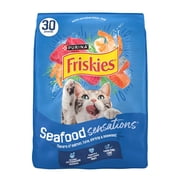 (2 pack) Purina Friskies Dry Cat Food Seafood Sensations With Salmon, Tuna, and Shrimp Flavors, 30 lb Bag