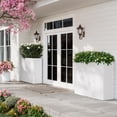 thumbnail image 3 of Tall Planter Box with Removable Insert Shelf & Drainage Holes, Large Metal Flowers Pot for Outdoor/Indoor Patio Garden, 38x10.24x30 Inches, White, 3 of 10