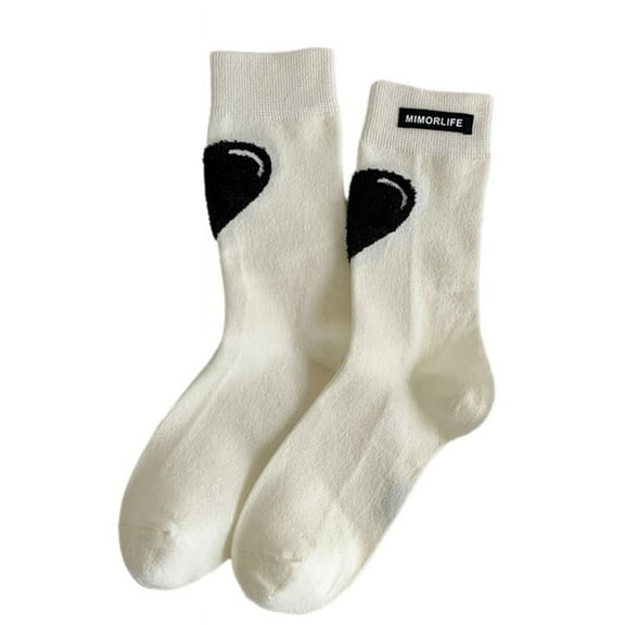 Milue Trendy Bowknot Middle Tube Socks for Women and Girls Embroidery Knit Sock