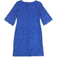 thumbnail image 2 of Ralph Lauren Womens Lace Floral Sheath Dress, Blue, 2, 2 of 2