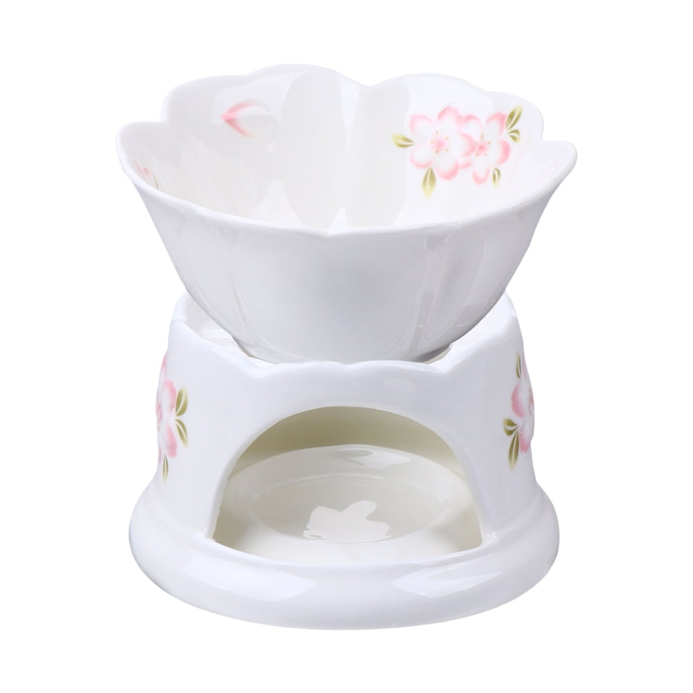 Ceramic Fondue Pot Set Melting Chocolate Butter Tealight Maker Warmer Holder Party Candle Burner