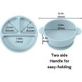 thumbnail image 3 of - Juego de alimentación de silicona para bebé, 9 piezas, suministros de dtete LED para bebé, utensilios de alimentación automática, placa de succión dividida, baberos, taza para beber con, 3 of 5