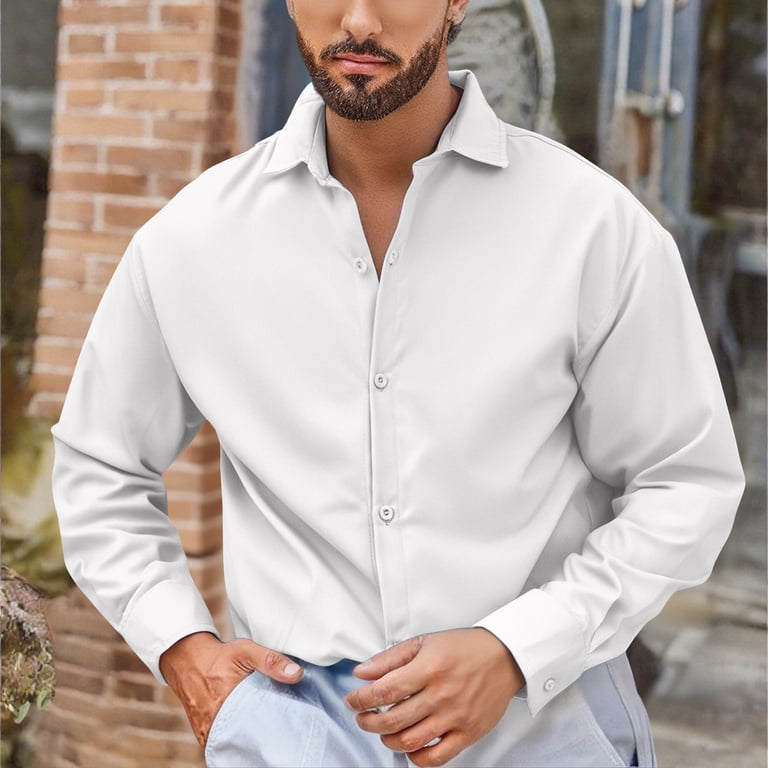 Qolati Mens Dress Shirts Classic Fit Long Sleeve Button Down Shirt Casual Basic Solid Wrinkle-Free Formal Business Shirts White XL Qolati Mens Dress Shirts Classic Fit Long Sleeve Button Down Shirt Casual Basic Solid Wrinkle-Free Formal Business Shirts White XL