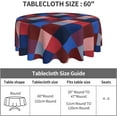 thumbnail image 5 of 4th of July Tablecloth Round 60 Inch Red Blue Buffalo Plaid Checked Decorative Table Cloth Wrinkle Stain-Resistant Polyester Holiday Patriotic Memorial Independence Day Table Cover For Party Dinner, 5 of 6