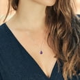 thumbnail image 3 of Gem Stone King 925 Sterling Silver Pear Shape Purple Amethyst and White Diamond Pendant Necklace for Women (1.80 Cttw, Gemstone Birthstone, with 18 inch Chain), 3 of 4