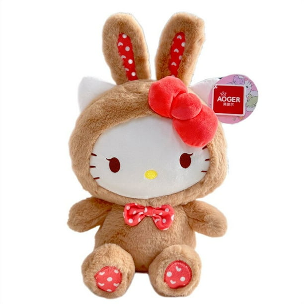 Sanrio My Melody Kuromi Hello Kitty muñeca de conejo de pascua, juguete de peluche suave y esponjoso Kawaii, decoración de habitación, regalos de navidad