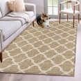thumbnail image 3 of Khaki Plaid 4x6 Rug for Dining Table for 4 People Under Table, Retro Country Moroccan National Geometrical Plaid ashable Non Slip Rectangle Area Rug, 3 of 9