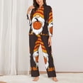 thumbnail image 2 of Daiia Fall Gnomes for Women's Long-Sleeved Pajama Set – Soft & Comfortable Sleepwear Button-Up Pajamas Cozy Lounge Wear-Small, 2 of 7