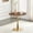 Brown+Gold, variant on JUFU 24" Round Dining Table, Small Round Dining Table with MDF Wood Top and Metal Pedestal Base, Mid Century Modern Tulip Table for Kitchen, Small Space Bistro Table White