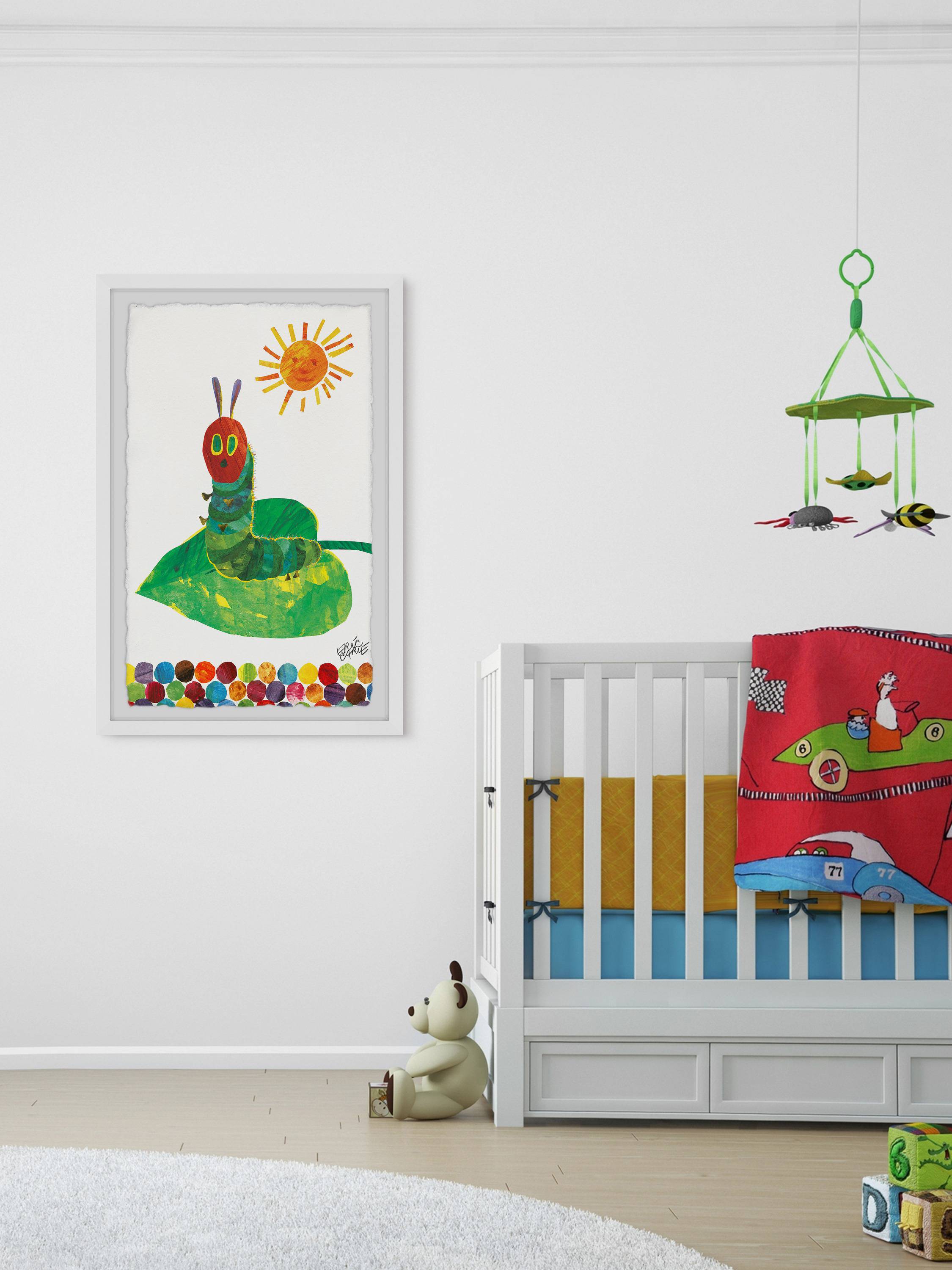 Marmont Hill Sunning Caterpillar By Eric Carle Framed Wall Art, 8.00" x 1.50"