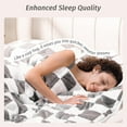 thumbnail image 3 of Flannel Fleece Weighted Blanket for Adult Twin Size 15 lbs, Dual Sided Luxurious Checkerboard Grid Heavy Blankets, Ultra Soft Throw Blanket, Plaid Grey, 48 x 72 inches, 3 of 15