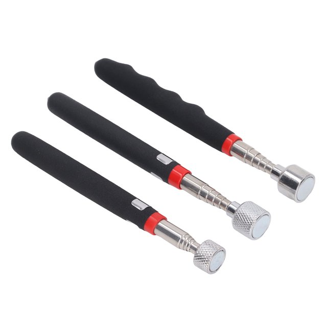 Kit de Stylo de Ramassage Rétractable, Aimant en Acier en Caoutchouc 3Pcs Forte 10LB 15LB 20LB Outil de Ramassage Magnétique Rétractable Ensemble Stable Portable pour les Usines