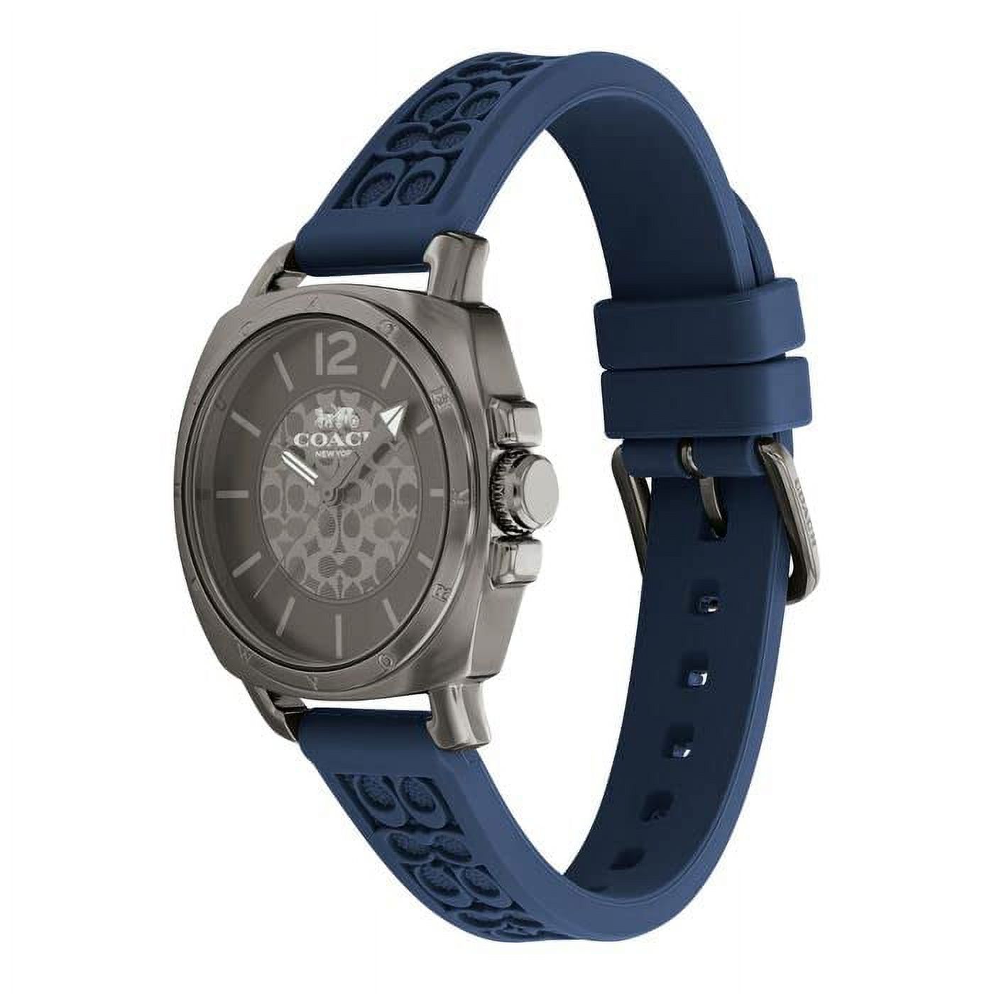 Coach 14503978 Grey Dial Blue Silicone Strap Boyfriend Women