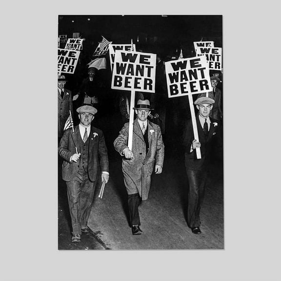 Vintage Prohibition Beer Poster - Unique Wall Art Decor for Home, Bar, Cafe - Funny Saying Retro Art Print Retro Style - Size 24''x36'' - Postora