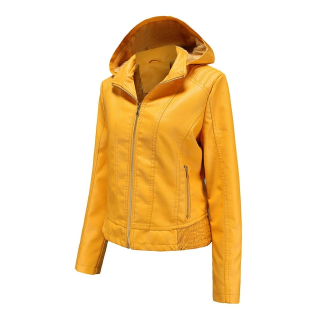 Chaquetas de Cuero Para Mujer, Abrigos, Abrigos Cálidos de Manga Larga, Parkas Finas de Invierno, Abrigo Sin Capucha de Imitación Odeerbi ODB173113