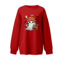 thumbnail image 5 of Halloween Sweatshirt for Women Hoodless Sweatshirt Casual Crewneck Long Sleeve Pullover for Fall Winter Wear Red M, 5 of 5