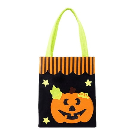 

CASAFUN Halloween Trick or Treat Bags Cute Pumpkin Ghost Sketelon Spider Bat Non-woven Handbag with Handles Candy Bags for Kids Halloween Goody Bags for Snacks Candies Sugar