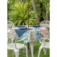 thumbnail image 2 of Outdoor Tablecloth with Umbrella Hole and Zipper, Summer Ocean Round Table Cloth 54 Inch Waterproof Tablecloth, Watercolor Coastal Coral Shell Seaweed Beige Picnic Table Cover for Patio Camping, 2 of 7