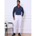 thumbnail image 5 of DARING DIVA Men's Point Collar Button Long Sleeve Business Shirts S Dark Blue, 5 of 7