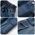 thumbnail image 4 of KAUOD Girls Floor Cargo Jeans Oversized Pockets Baggy Wide Leg Streetwear Denim Pants Teen Kids High Waist Retro Jeans, 4 of 9