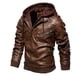 thumbnail image 1 of Chaqueta de cuero de otoño e invierno para hombre de estilo europeo y americano Chaqueta de cuero con capucha de cuero sintético para hombre, 1 of 6