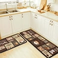 thumbnail image 6 of Coffee Chef Kitchen Rugs Set of 2,17"x30"+ 17"x47"Anti Fatigue Kitchen Mats for Floor,Non Slip Washable Kitchen Runner Rug 2 Piece Set,Brown Vintage Comfort Standing Mat for Kitchen Home Decoration, 6 of 7