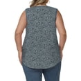 thumbnail image 3 of NISVIYA Shirts for Women Casual Sleeveless Tops Pleated Square Neck Comfy Chic Tank Blue Leopard Printed XL, 3 of 7