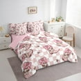 thumbnail image 4 of Homewish Cool Western Cowgirl 7-Piece Twin Bedding Sets,Retro Rustic Farmhouse Cabin Bedding Comforter Set,Pink White Grometric Plaid Sheet Sets For Girls Kids,Microfiber Bedroom Decor Reversible, 4 of 9