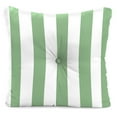 thumbnail image 4 of Jordan Manufacturing 23.5" x 24" Awning Cucumber Green Stripe Square Tufted Outdoor Deep Seat Chair Back Cushion with Fabric Button, 4 of 10
