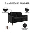thumbnail image 6 of DHP Bryanna Loveseat 2 Seater Sofa , Black Velvet, 6 of 16