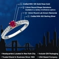 thumbnail image 2 of Gem Stone King 925 Silver and 10K Rose Gold Red Created Ruby and Lab Grown Diamond Engagement Ring for Women | 0.43 Cttw | Round 3.5MM | Gemstone July Birthstone | Size 5, 2 of 6