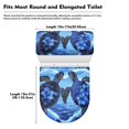 thumbnail image 7 of COEQINE Replacement Toilet Lid Dust Cover 2 Piece Set, Replacement Soft Polyester Fabric Bathroom Toilet Lid Cover for Indoor Decoration, Blue Sea Turtle Hibiscus Flower, 7 of 7