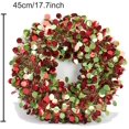 thumbnail image 2 of Guirnalda de Navidad artificial de pino rojo verde de plástico Decoración de manto de corona de Navidad para interiores al aire libre (Navidad verde rojo) Namotu WRJM-397, 2 of 4