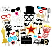 LASLU Movie Hollywood Party Photo Booth Props Kit 33 Count
