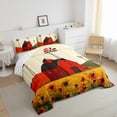 thumbnail image 3 of Castle Fairy Teens Red Rustic Cabin Twin Comforter Sets,Chic Floral Flowers Bedding Set, 3 of 8