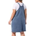 thumbnail image 4 of DARING DIVA Women's Plus Denim Overalls Adjustable Strap Dress 3X Gray Blue, 4 of 6